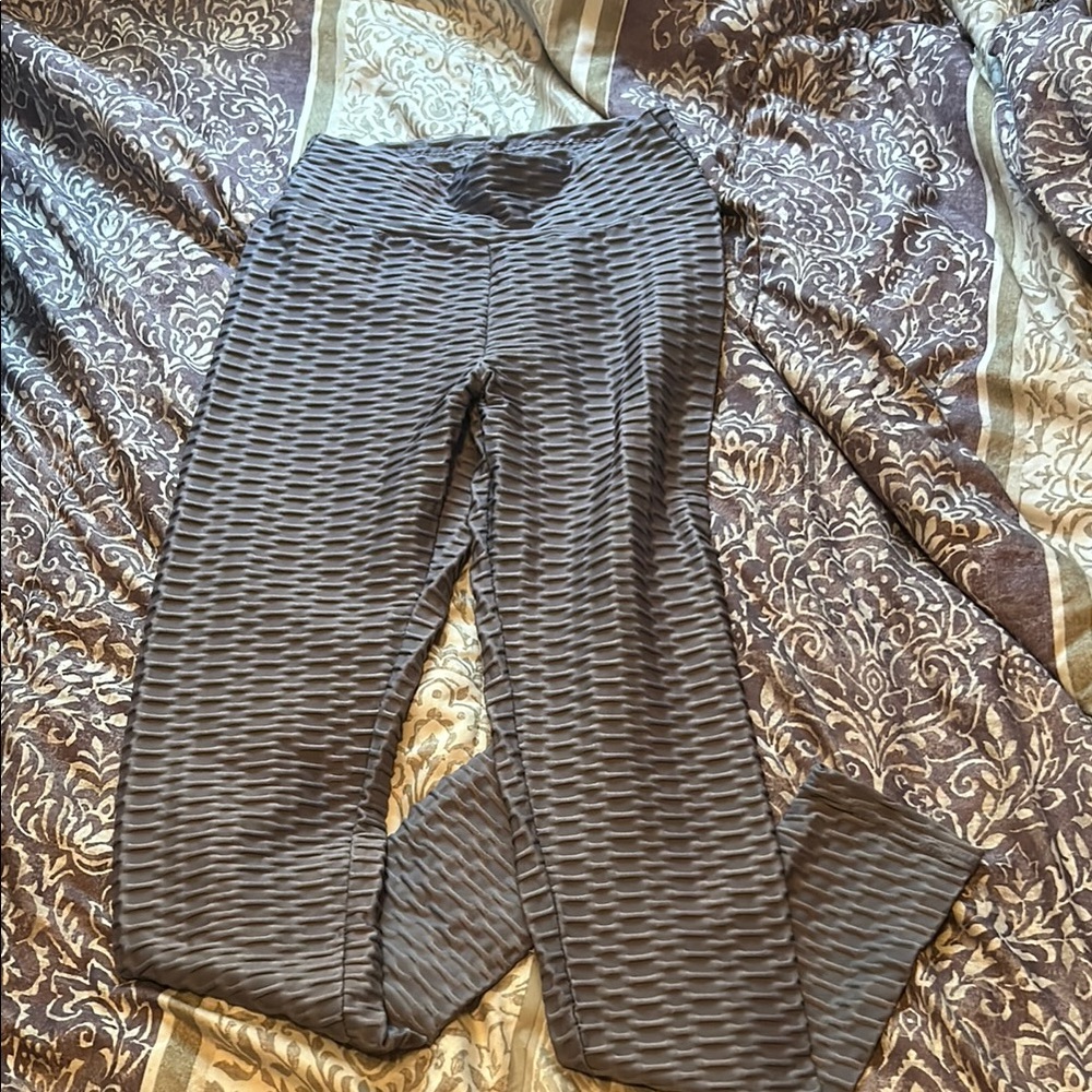 Stylish Gray Textured Women's Pants